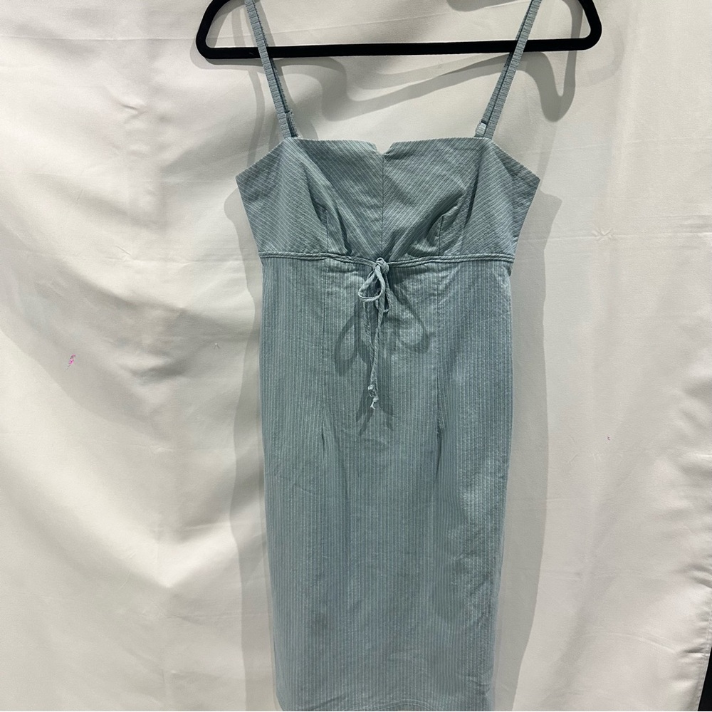Le Château Ribbed Tie Front Midi Dress